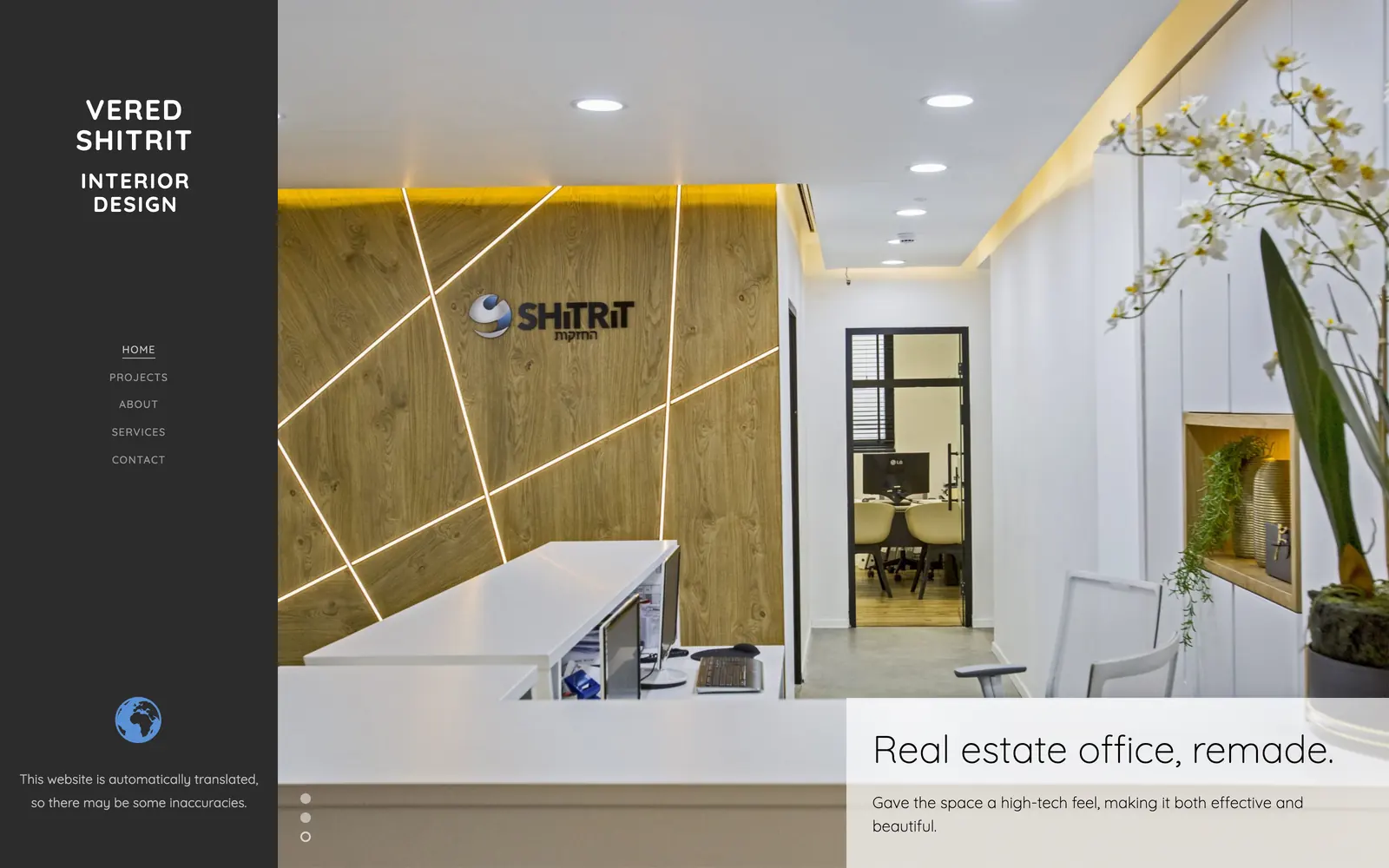 Vered Shitrit — the live site at desktop width